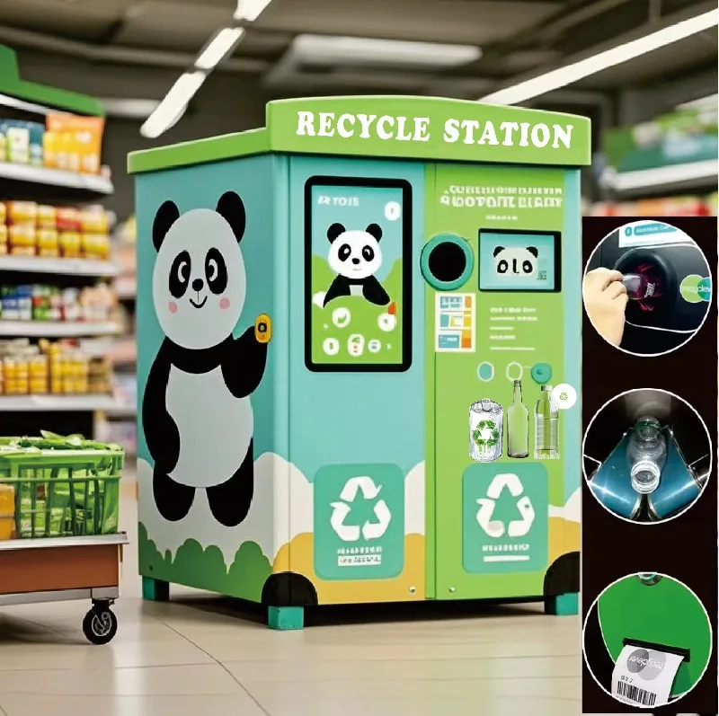 AI Reverse Vending Machine for Bottle Recycling with LCD Display Digital Receipts  Cloud-Based Management