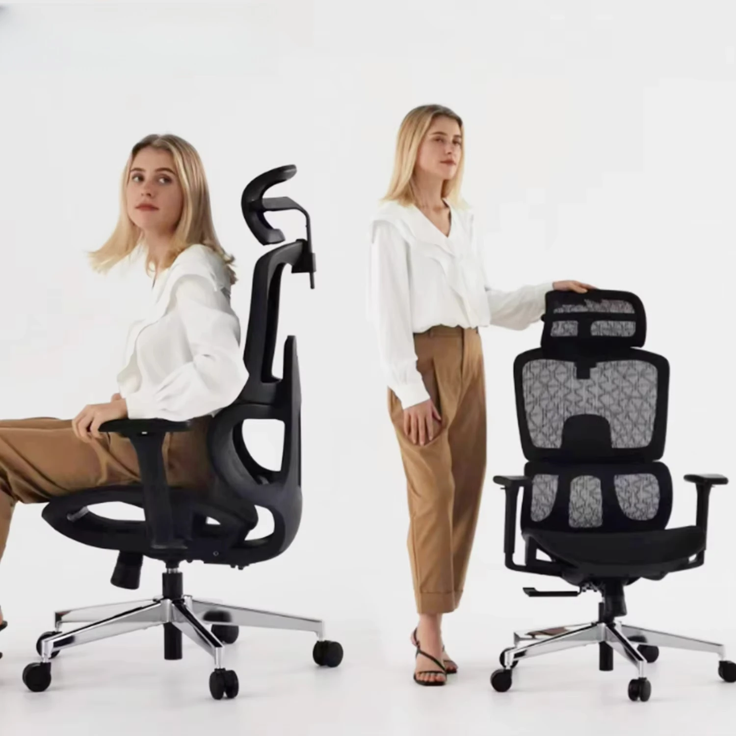 Nylon Rotating Office Chair Cheap Price  Mesh Ergonomic Chair Factory Work From Home Gaming  Mesh Chair
