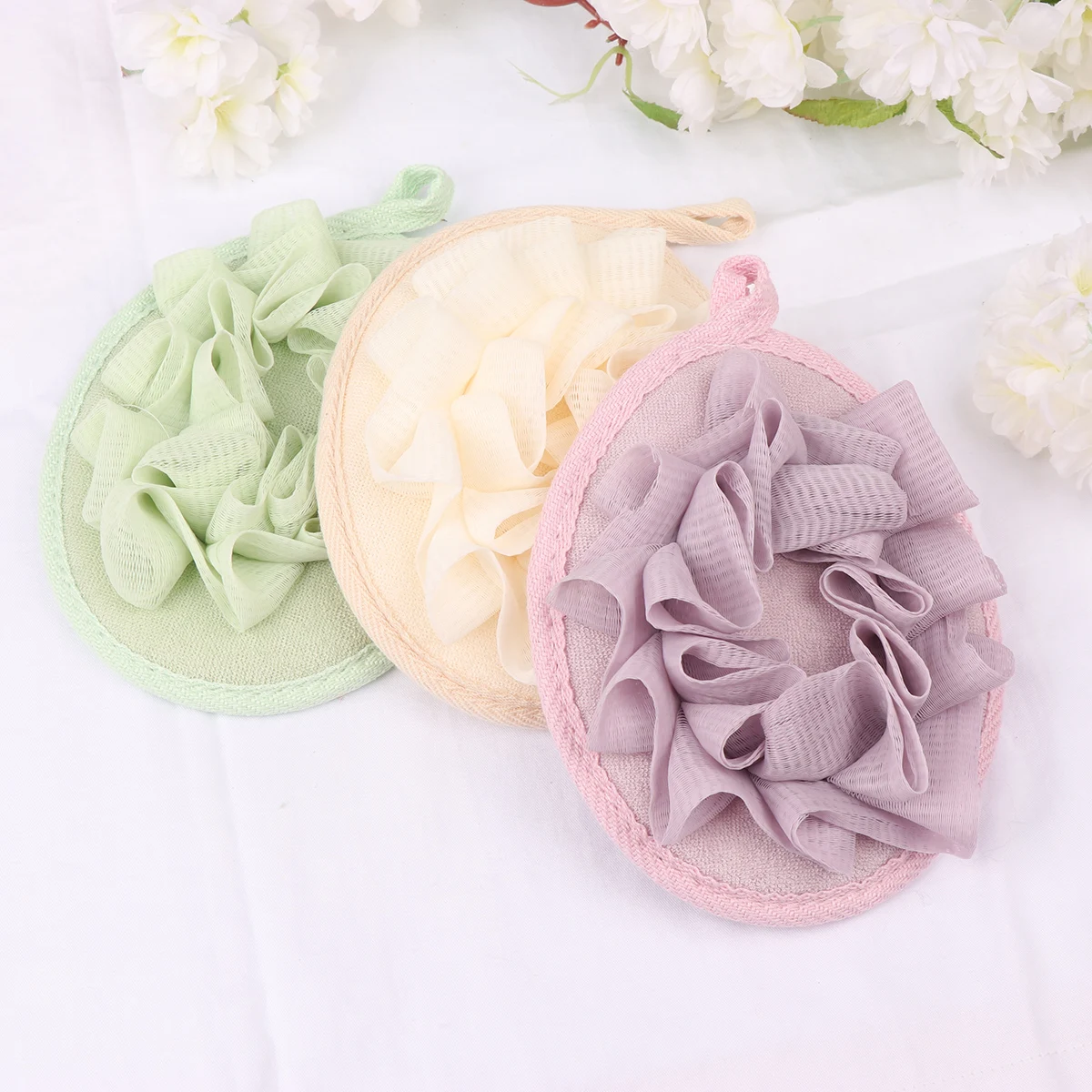 

6 Pcs Bath Ball Flower Bubble Net Fashionable Puff Bathing Accessories Sponge Baby