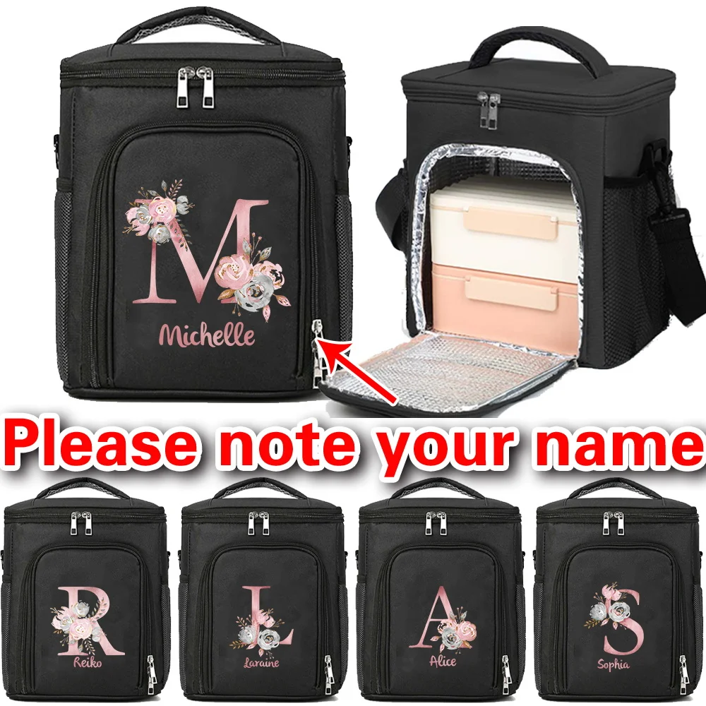 

Customizable Name Men's and Women's Double-layer Lunch Bag Insulated Bento Bag Portable Large Capacity Double-layer Bento Bag