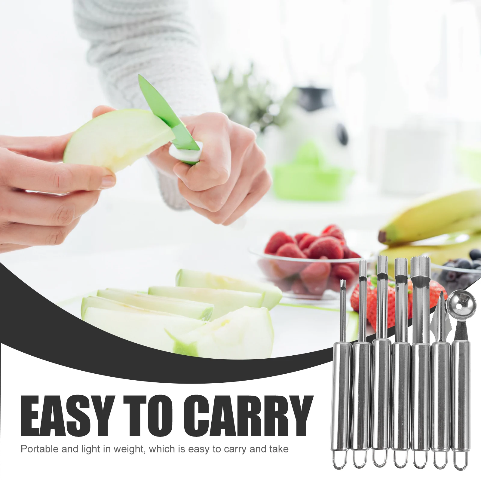 

1 Set Stainless Steel Fruit Core Remover Portable Kitchen Tool Manual Jujube Pitter Berry Corer Apple Pear Remover Red Date Core