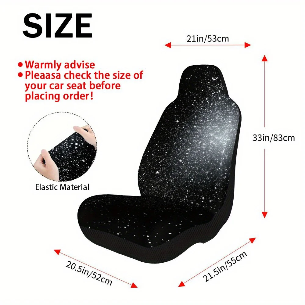 2pcs Christmas Night Sky Themed Car Seat Cover Set – Fit, Durable And Stylish Full Set Of Front Seat Covers, High-Quality Car S