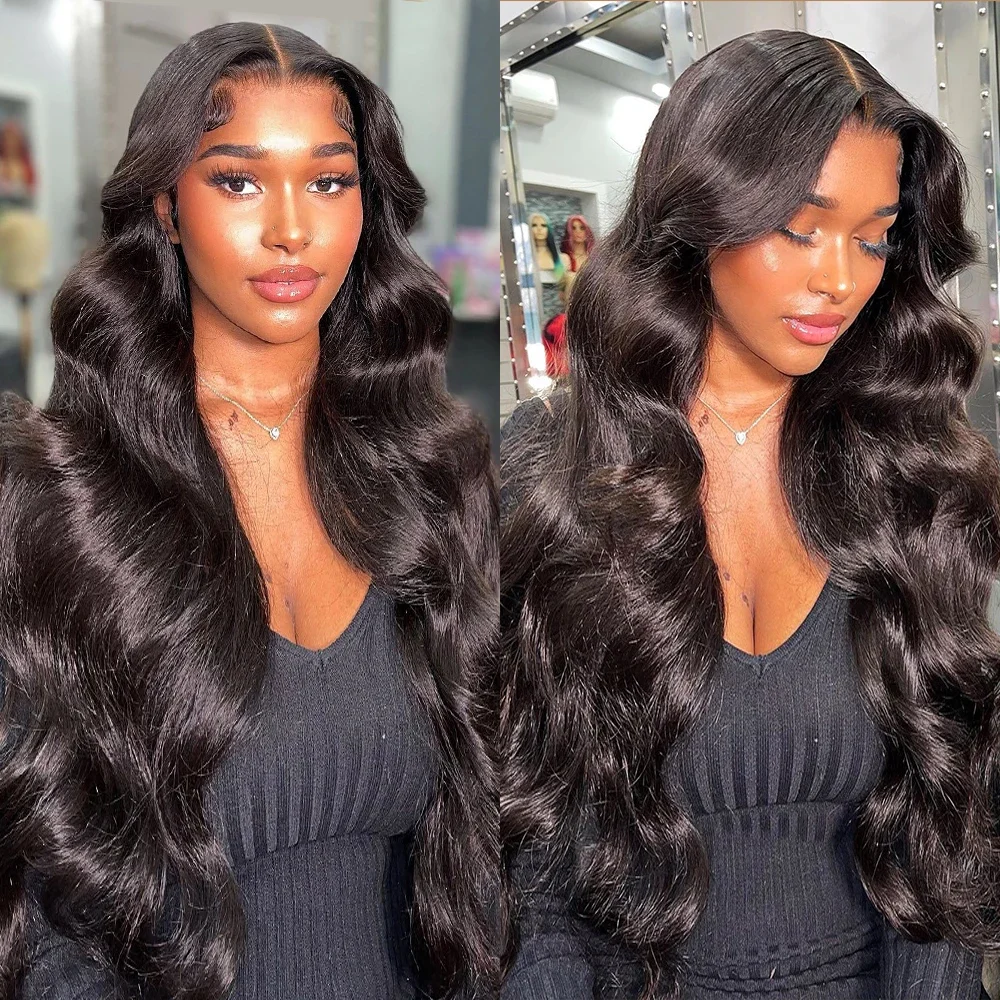 Brazilian Hair Body Wave Wig With Baby Hair Pre Plucked Bleached Knots Bling Hair Remy 13x6 Transparent Lace Frontal Wig