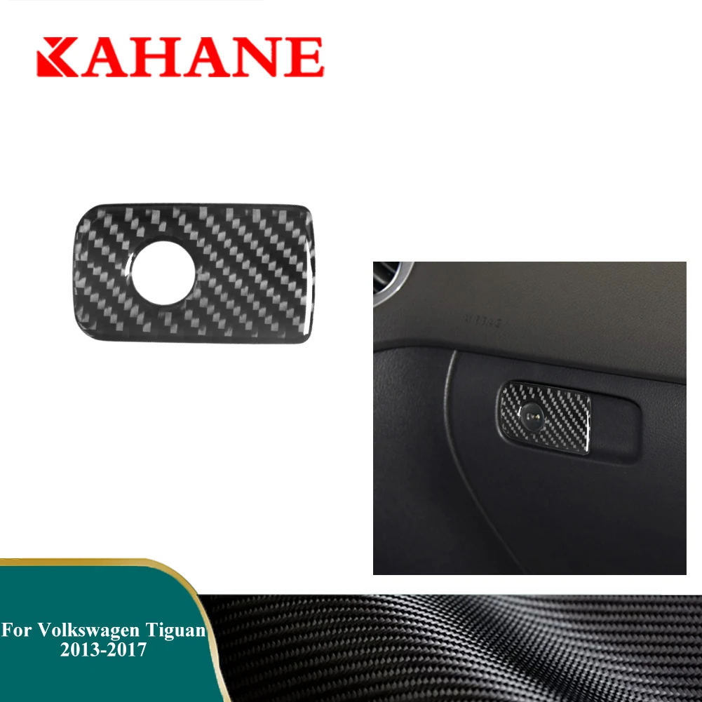 Car Carbon Fiber Stickers Glove Box Switch Decorative Trim For Volkswagen Tiguan 2013 2014 2015 2016 2017 Interior Accessories