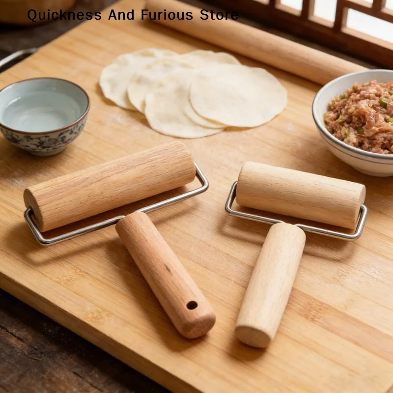 【T】Wooden Rolling Pin Hand Dough Roller For Pastry Chapati Pasta Bakery Pizza Kitchen Tool Double Head Rolling Pin Flour Stick