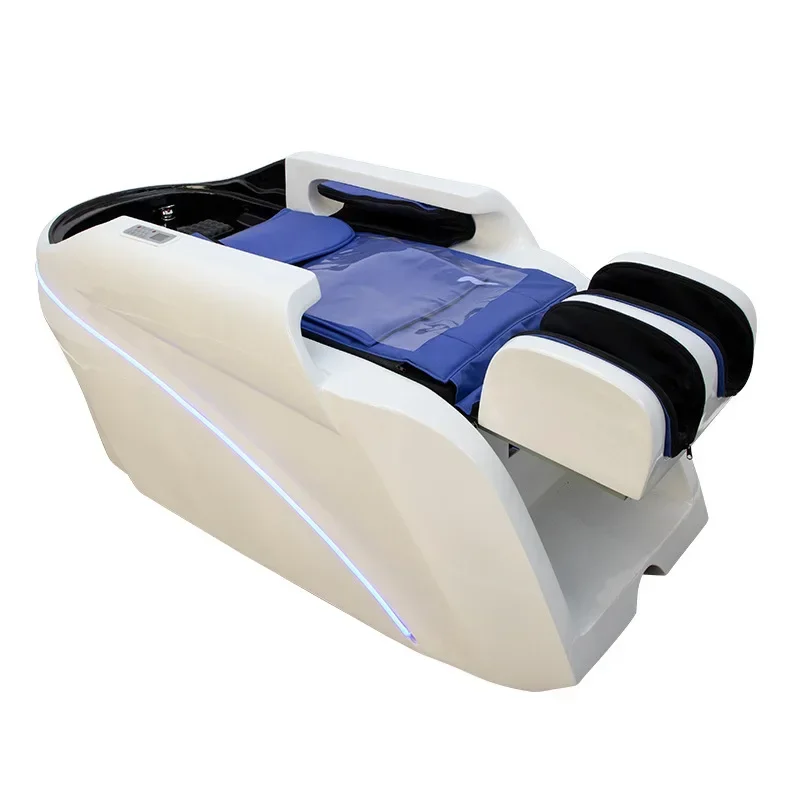 Electric massage shampoo bed Barber shop Automatic smart hair salon Ceramic basin Full lying flush bed