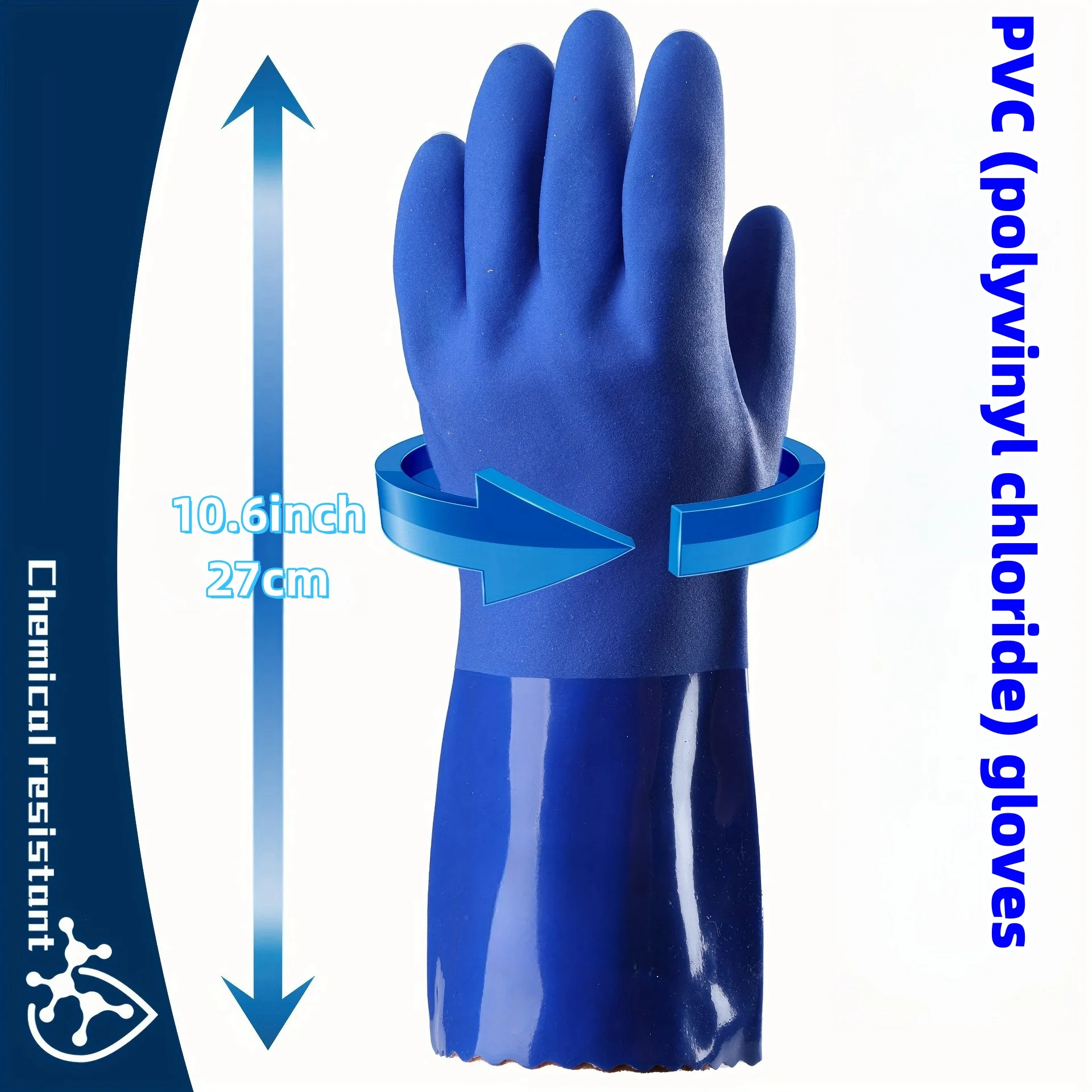 Premium PVC Work Gloves: Waterproof, Oil & Chemical Resistant, Anti-Slip, Thickened for Durable Hand Protection