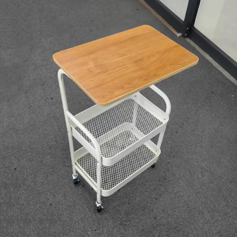 Wooden trolley Movable coffee table Living room Sofa storage Wheeled tea table Bedroom shelf Small table