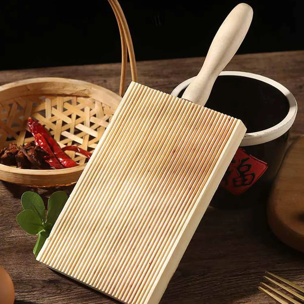 

1Set Wooden Gnocchi Board Wear-Resistant Pasta Making Tool Creative Ergonomic Handle Kitchen Accessory for Dough Spaghetti
