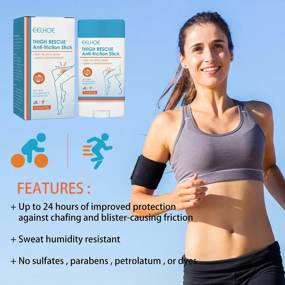 Thigh Anti-friction Stick Anti Chafe Cream Women Running Chafe Stick Sweat-proof Skin Rescue For Heel Lower Arm Thigh Skin 23g
