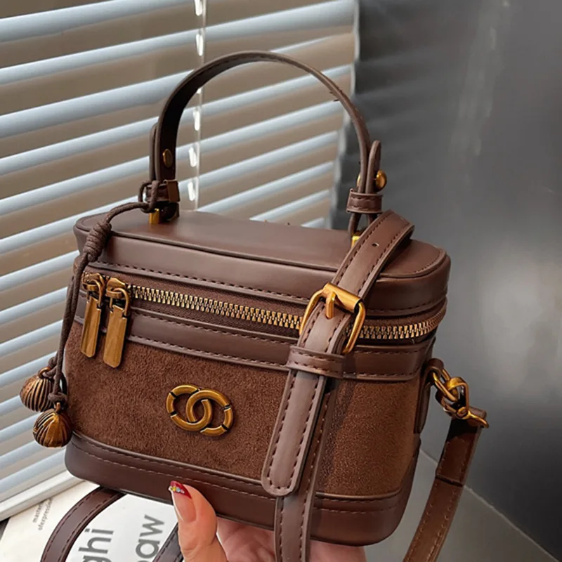 

Chic 2025 Women's Structured Crossbody Bag, Elegant Pebbled Leather Shoulder Purse, Multi-Functional Small Box Bag for Work​