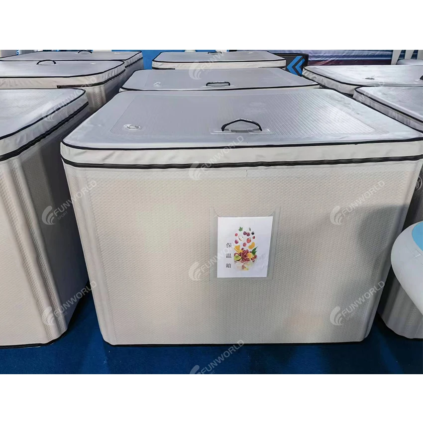 صندوق تبريد بيرة الثلج الأبيض متعدد الوظائف لتخزين الطعام وحاوية صندوق تبريد قابل للنفخ