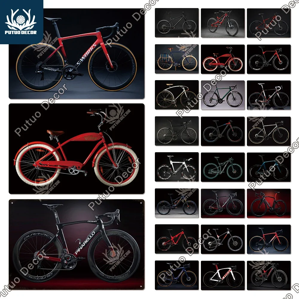 Putuo Dekor Fahrrad Plakette Vintage Metallplatte Zinn Zeichen Shabby Chic Garage Wohnkultur für Mann Höhle Retro Wohnkultur Wand plakat