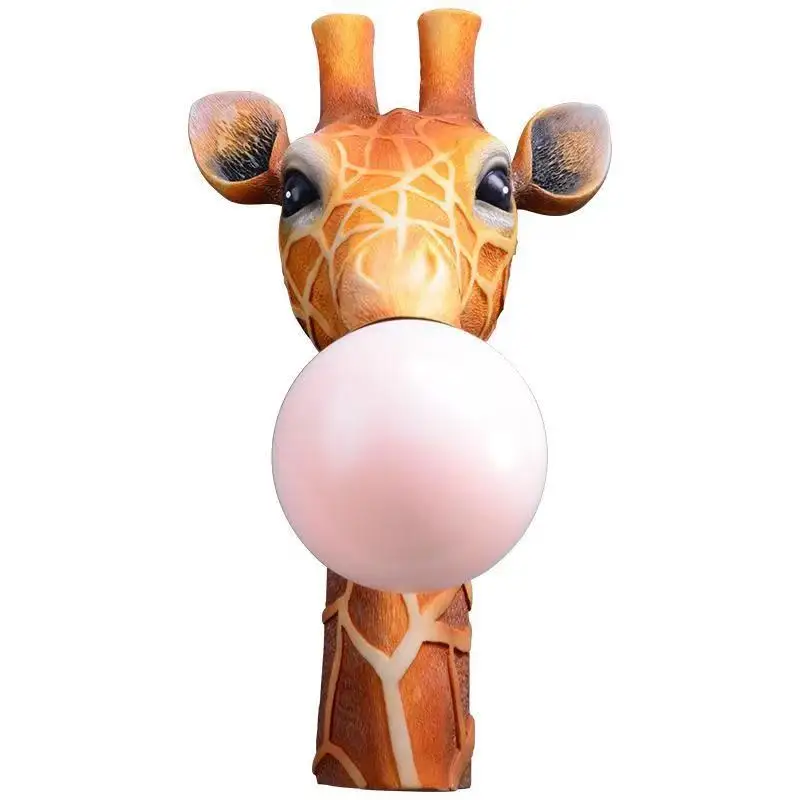 Hongcui Contemporary Indoor Wall Lamp LED Creative Cartoon Giraffe Resin Sconce Light For Home Children\'s Bedroom Corridor