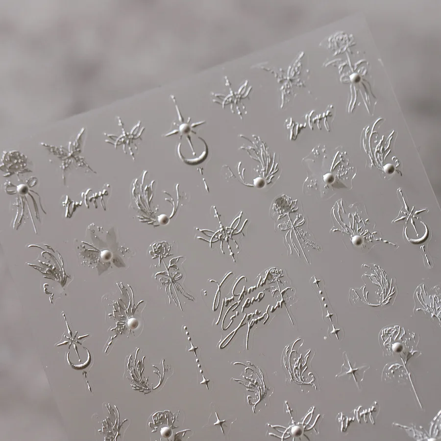 1pcs 5D Rhinestones ผีเสื้อสติกเกอร์เล็บ Kawaii AB เงาผีเสื้อกาวตกแต่งเล็บรูปลอกออกแบบเล็บเครื่องมือ