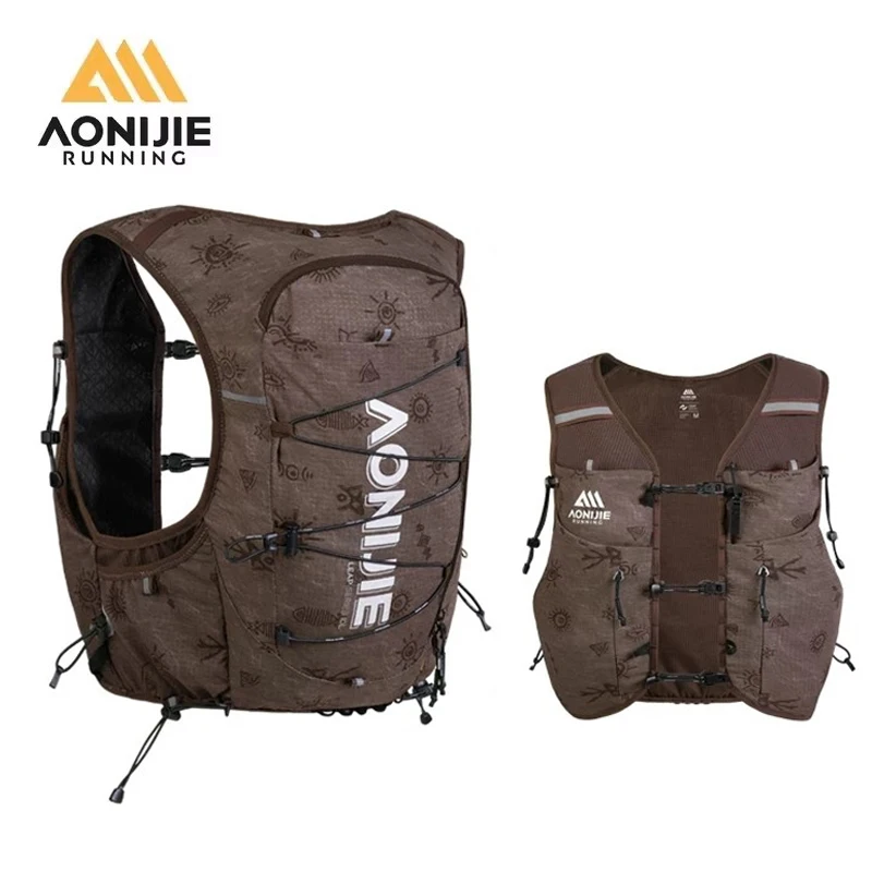 AONIJIE 10L Trail Running Vest Hydration Backpack Breathable Lightweight Men Women Sports Bag Off-Road Marathon Hiking Backpack