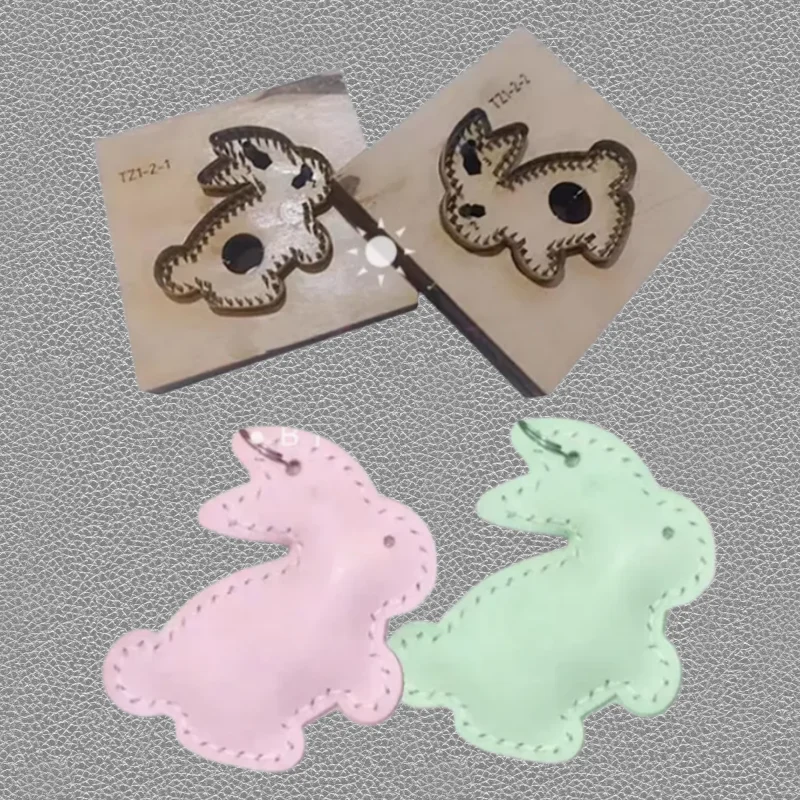 Cute Rabbit Pendant Cutting Mold DIY Handmade Leather Keychain Custom Craft Dies