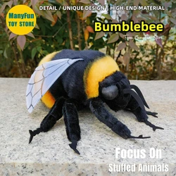 Bee Plush Toy High Fidelity Bumblebee Plushie Hornet Peluche Lifelike Stuffed Animals Simulation Doll Kawai Toy Gifts