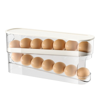 Automatic Scrolling Egg Holder Space-Saving Kitchen Dedicated Roll Off Egg Storage Rack with Lid Automatic Egg Storage Container