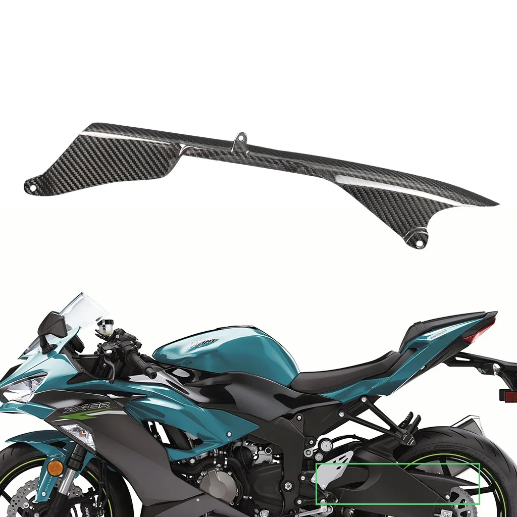 

3K Carbon Fiber Motorcycle Accessories Fairing Chain Guard Shell Kits Parts For Kawasaki ZX-6R ZX6R 2019 2020 2021 2022