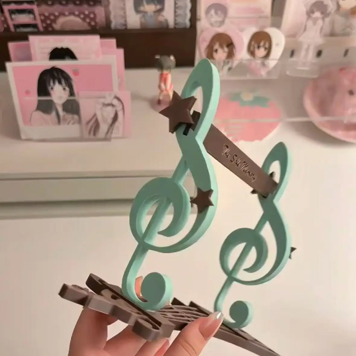 3D-gedruckter Musiknoten-Displayständer im koreanischen Stil, Ins-inspirierte Tischpostkarte, mädchenhaftes herzförmiges Dekorationsstück, niedliches Geschenk – Detail 5