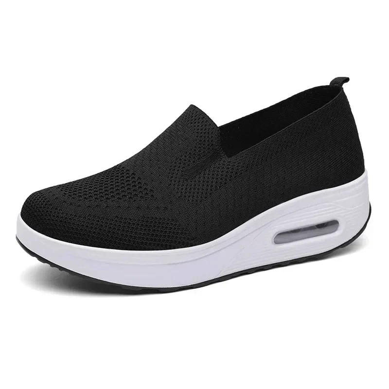 Zapatillas deportivas para Mujer, zapatos vulcanizados informales de malla, plataforma transpirable, tenis, sin cordones, para caminar