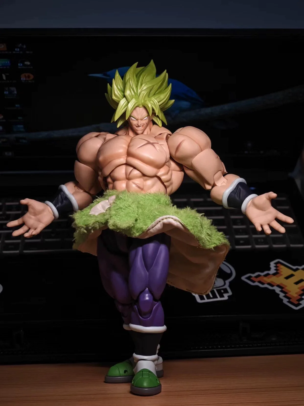 SHF Dragon Ball Broly Skirt Anime Action Figure 1/12 Green Cloth Hem Skirt Model Accessories Toy Decoration Built In Iron Wire