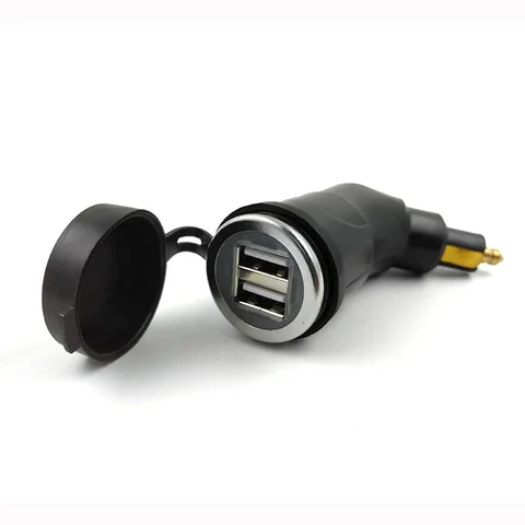 3,3 А адаптер питания DIN Hella для двойного USB-зарядного устройства для мотоцикла BMW Ducati Triumph iPhone и GPS SatNav (угловой)