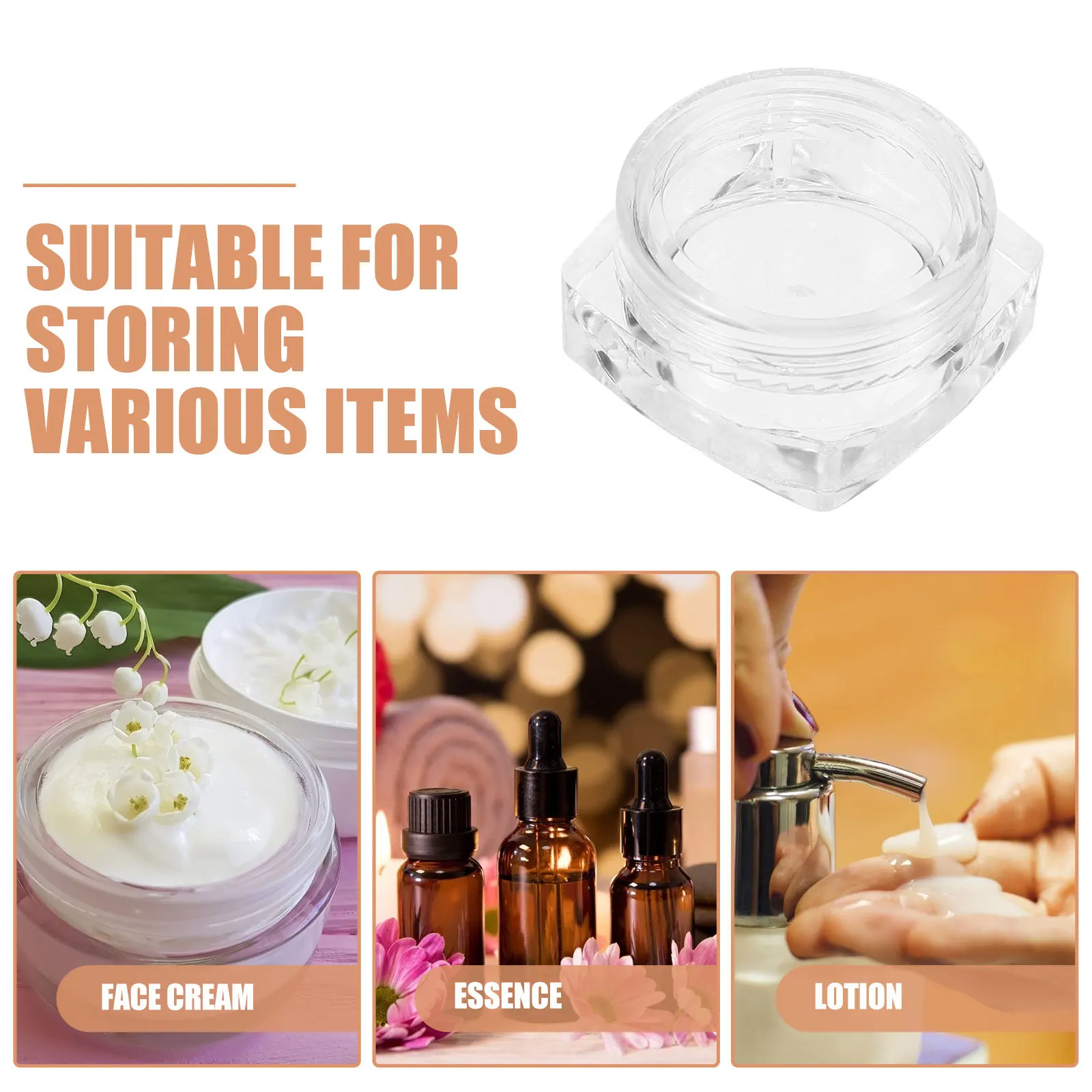 

10Pcs Travel Cream Jars Lotion Containers Moisturizer Dispenser Small Jars for Lotions and Creams Skincare Containers