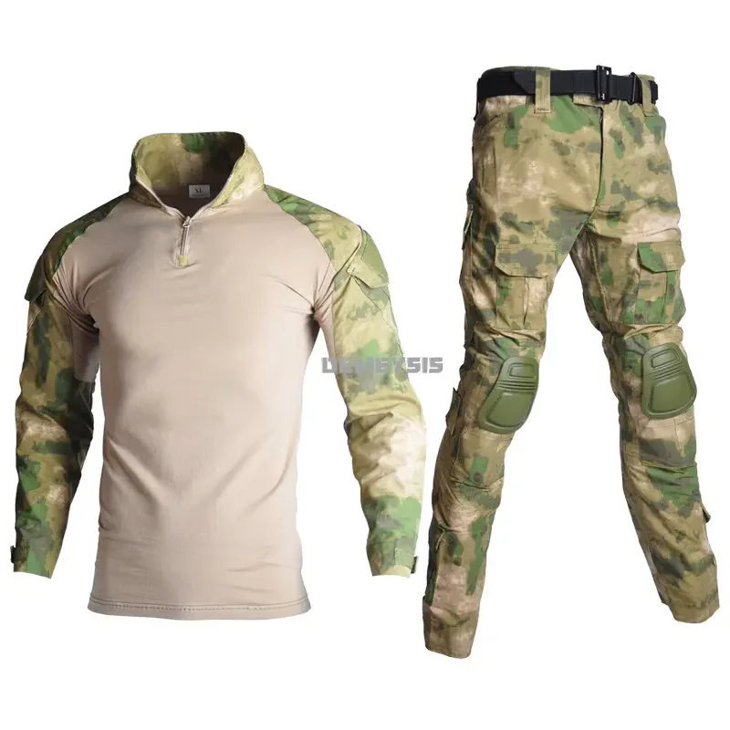 Outdoor Hunting Camouflage Uniform Tactical Training Long Sleeve Shirts Cargo Pants Apparel Breathable Comfortable Ghillie Suits