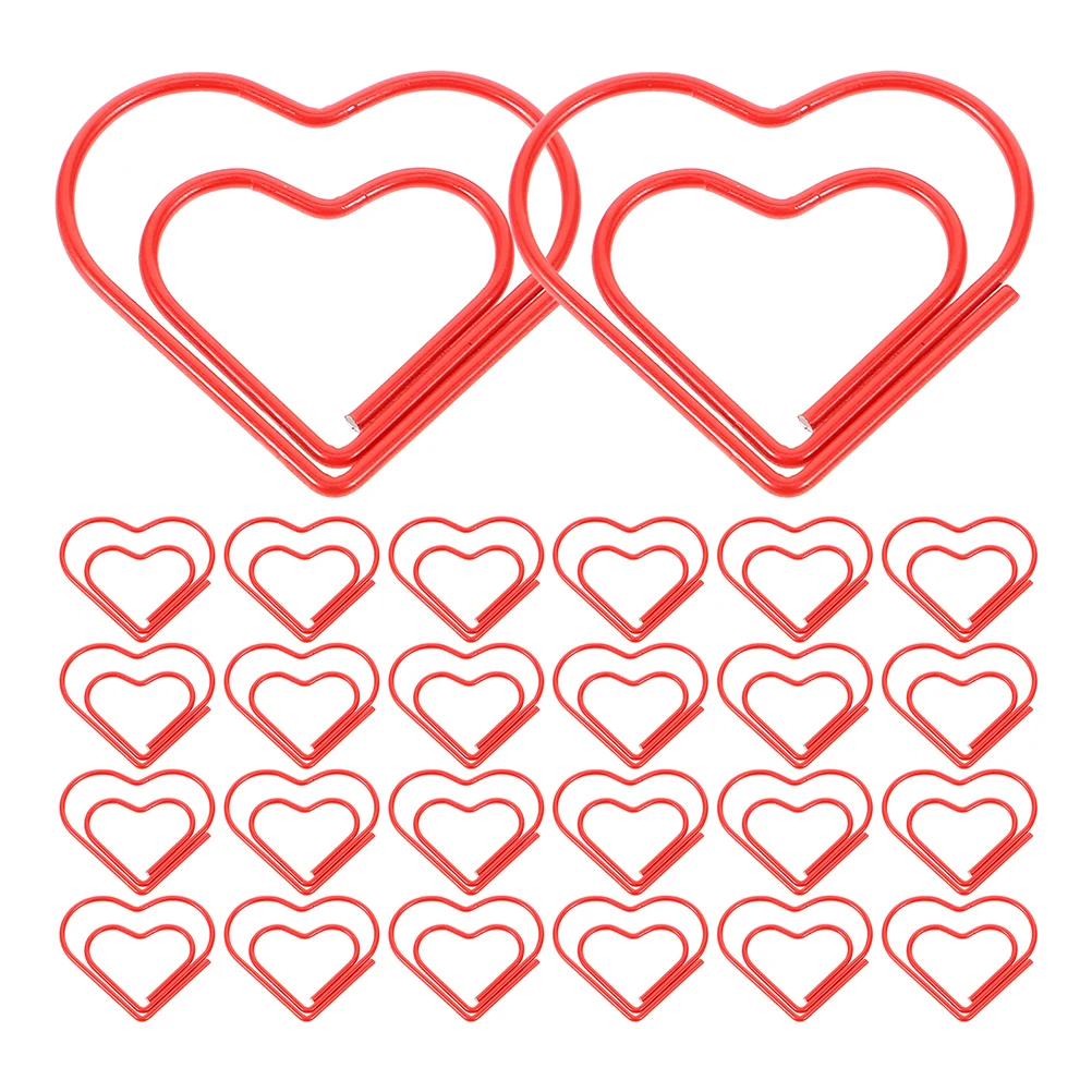 

Cute Heart Clips For Paper Paper Clips Decorative Office Supplies Metal Non Slip Perfect for Home School Small Size