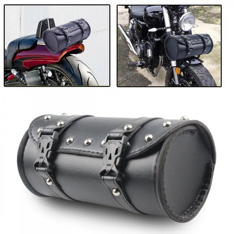 

Waterproof Leather Motorcycle Saddlebags Durable Tool Bag Storage Pouch for Harley Sportster Touring Softail - Motorcycle