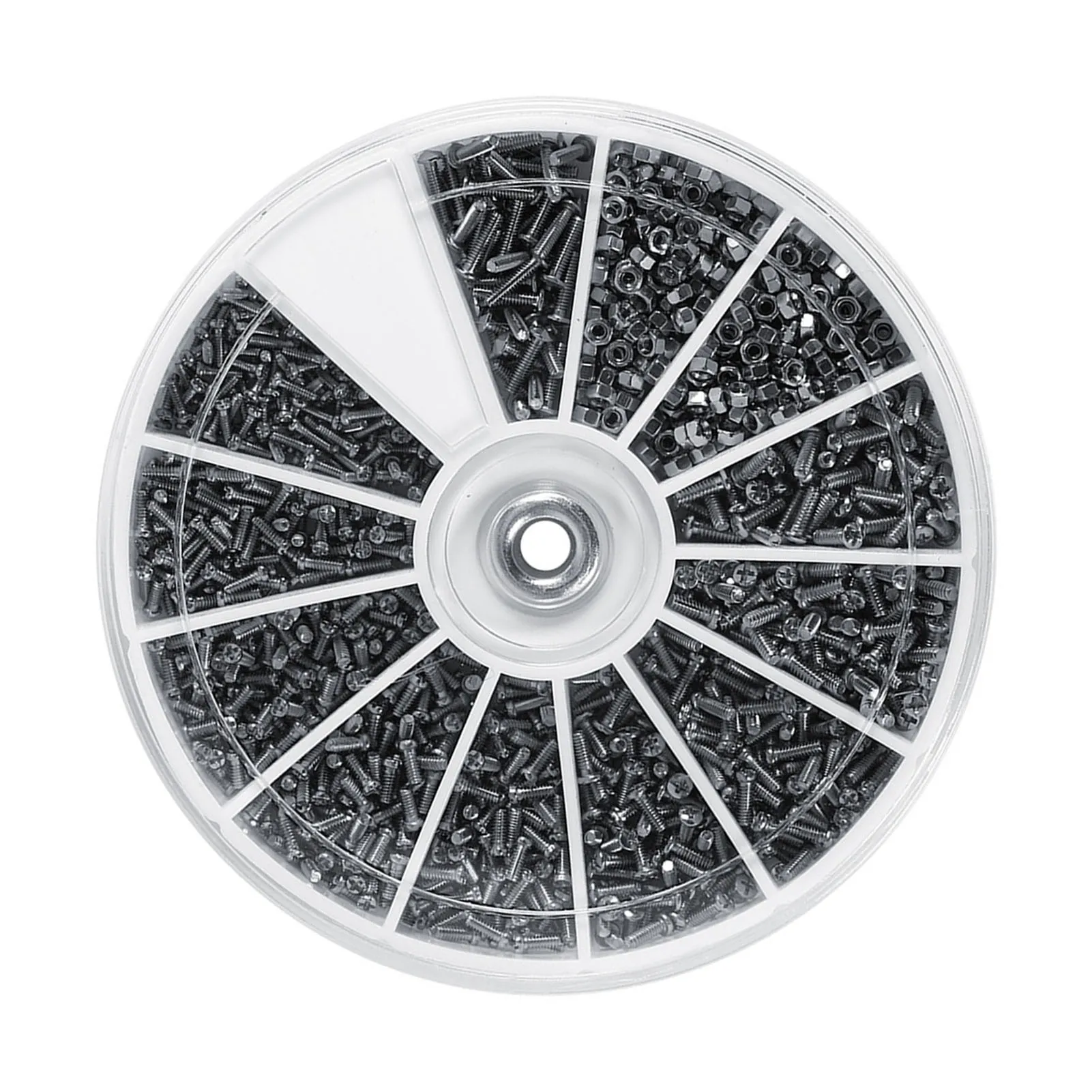 مجموعة مكسرات متنوعة للساعات وبراغي النظارات ، صغيرة ، 12 نوعًا ، M1 ، M1.2 ، M1.4 ، M1.6 ،