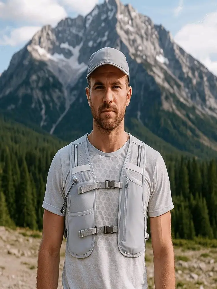 AliExpress NONE Reflective Reflective Running Vest Pack 4L 500ML Water Bottle Running Hydration Vest Breathable Waterproof