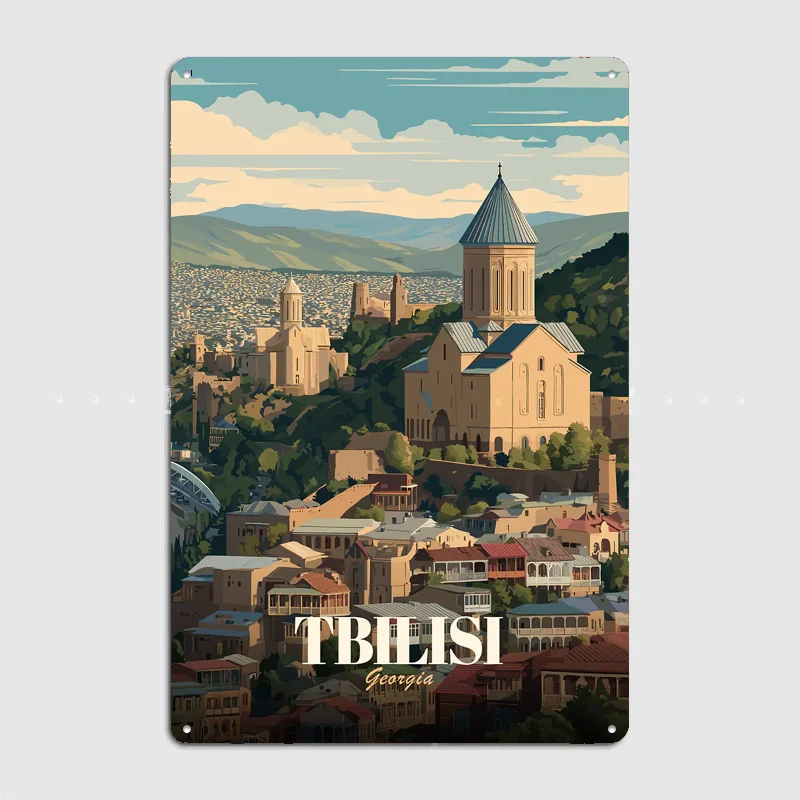Tbilisi Georgia Cityscape Travel Poster Metal Sign Life Wall Custom Bedroom Indoor Home Wall Decor Posters Room Decoration