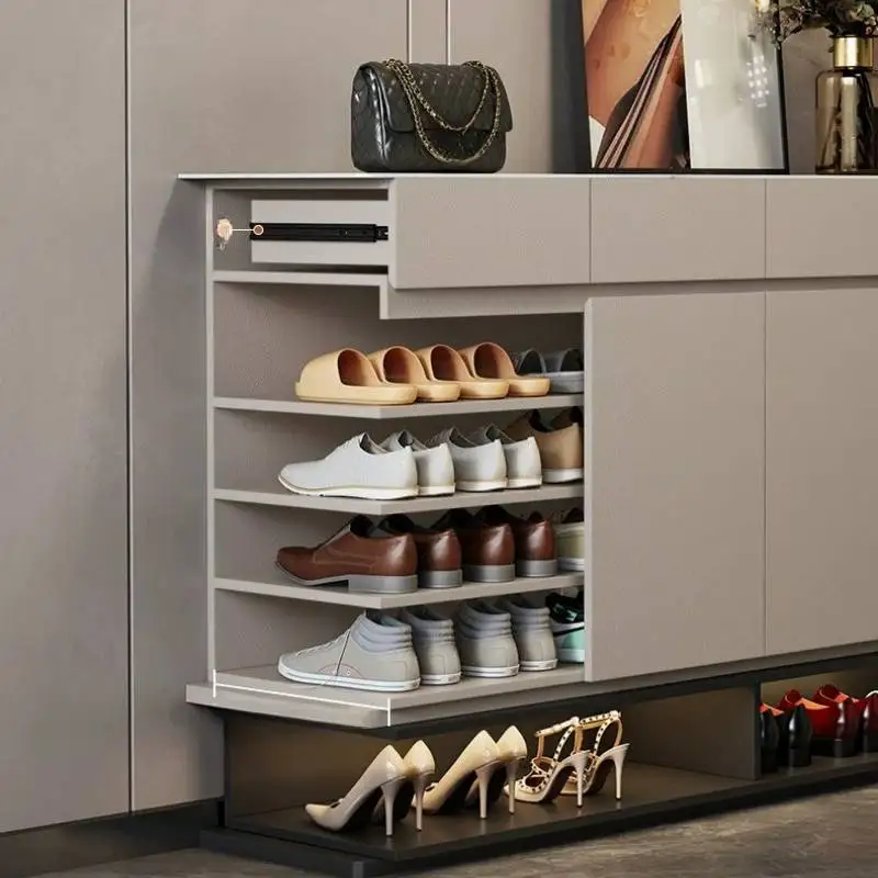 Tiny Entryway Modern Shoe Cabinet Large Capacity Drawers Organizers Shoe Cabinet Apartments Corner Meuble A Chaussures Furniture