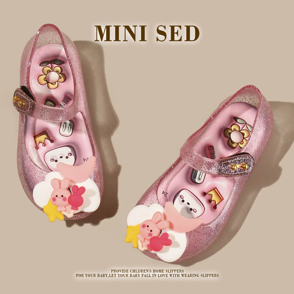 

New MINI SED Children's Shoes Fish Mouth Baby Kids Shoes Crystal Jelly Sandals Creative Flat Shoes Princess Shoes MS019