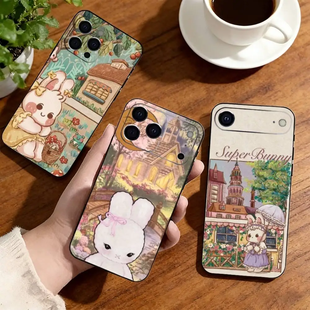Cute Hand-Painted   Phone Case For iPhone17,16,15,14,13,12,11 Plus,Pro Others Soft Black Cover