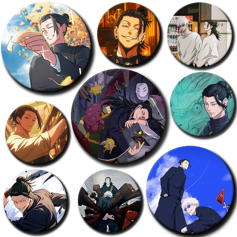 Cartoon Character Suguru Geto Soft Button Pin Badge Anime Suguru Geto Brooch Creative Badge for Backpack Clothes Decoration Gift