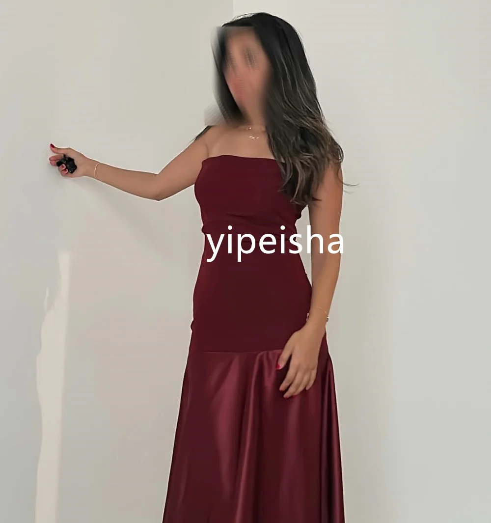 Customized Sparkle Pleat A-line Strapless Long Dresses Homecoming  Retro Fashion Elegant Exquisite High Quality Sexy Intricate