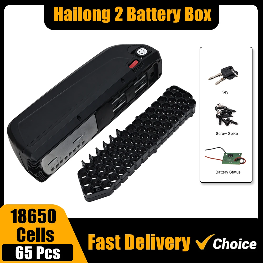 ChamRider-HaiLong 2 Ebike Battery Box, Electric Bike Down Tube Case with USB, 5V Output, 10S6P, 13S5P, Nickle Strips, SSE-077