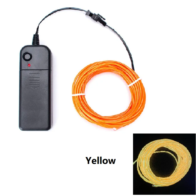 1m 3m 5m Glow EL Wire Neon Kabel voor Kerst Dansfeest DIY Kostuums Veelkleurig Verlicht Licht AA Batterij Lamp LED Strip