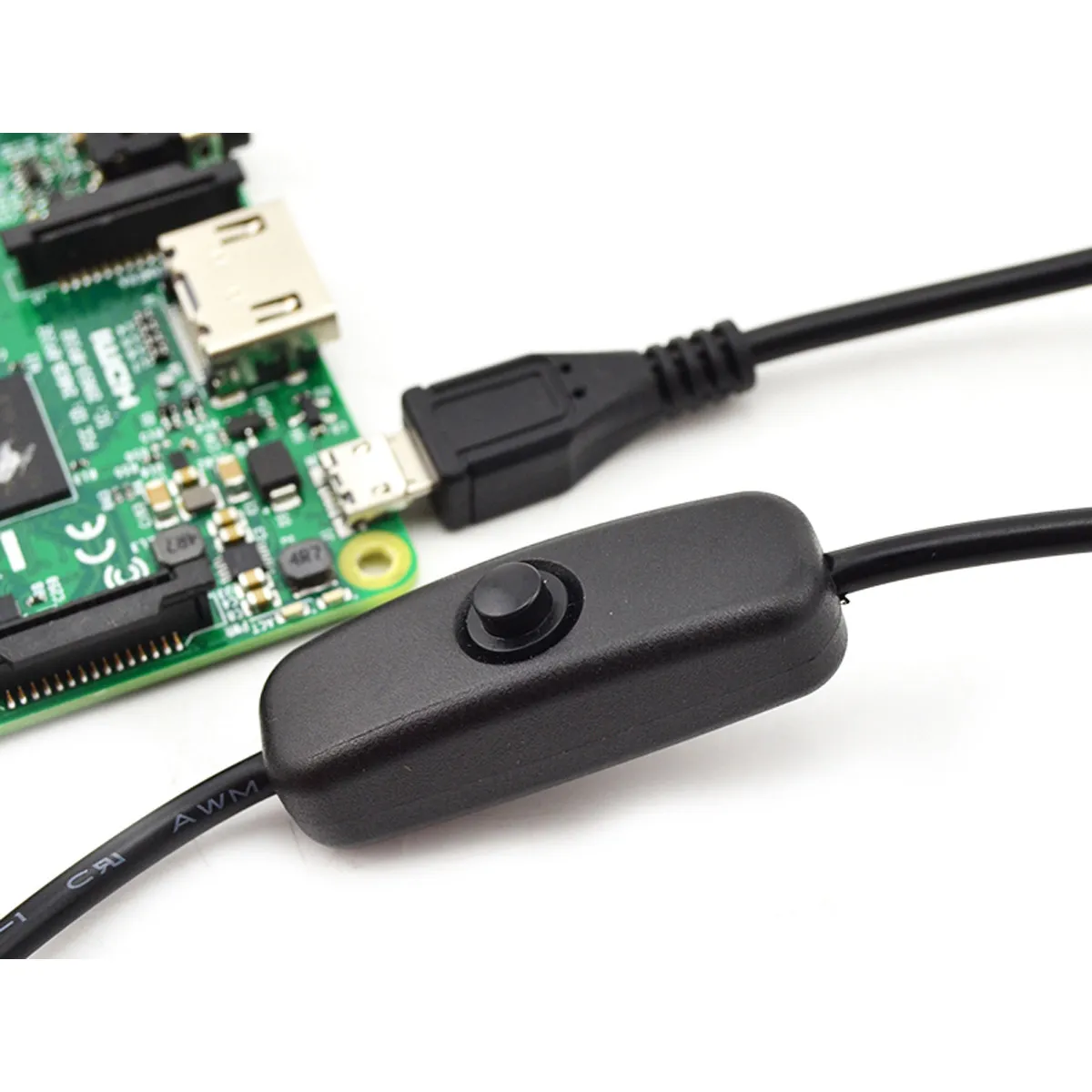 100Cm Micro USB Extension Cable Push Button Power on Off Charging Cable High Current USB Power Supply for Safe
