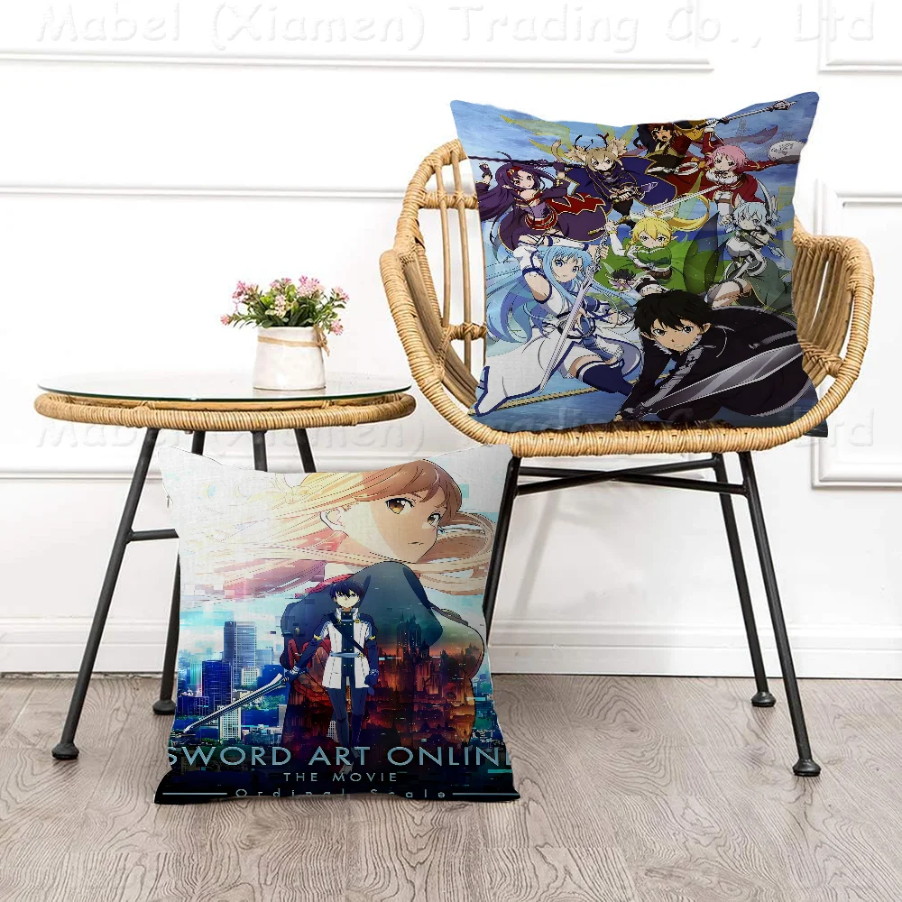 Anime Sword Art Online Pillow Cover For Bedroom Room And Living Room Sofa Decorative Cushion Cover