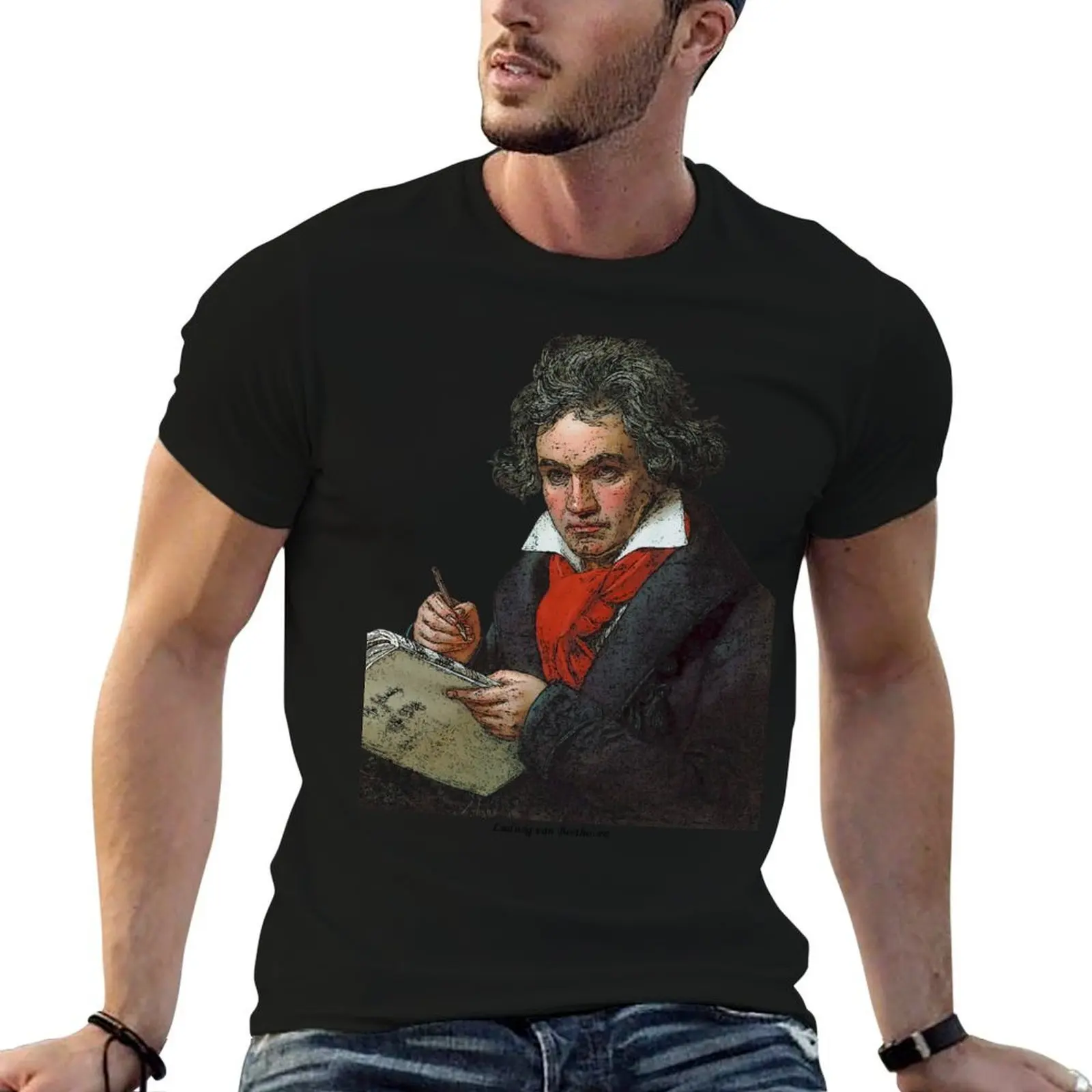 

Ludwig van Beethoven Grunge T-Shirt t shirts for man cotton soft man t shirt cotton high quality T-Shirt