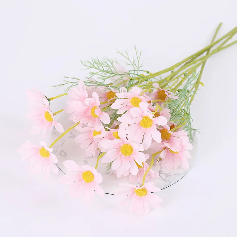 

Gerbera Bouquet with Fake Daisy Branch, Bride Holding Hands Flower, Home Wedding Display, Photography Props, 5 Heads