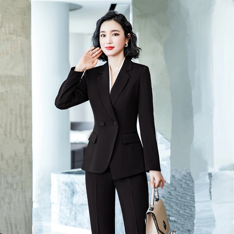 Women\'s Elegant Suits Pants And  Formal Blazer Set 2 Pieces Business Outfits For Office Ladies Suit Sets Fall 2022