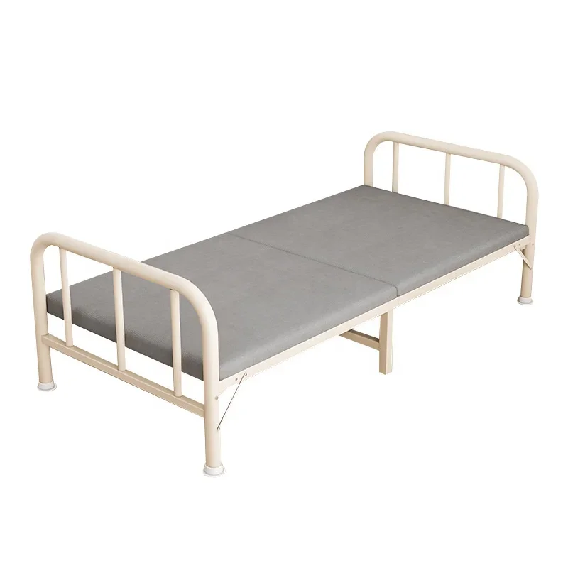 Wholesale Single Bed Folding Bed 1 Meter 2 Hard Board Modern Design Good Quality for School Dormitory Bedroom Hotel Use
