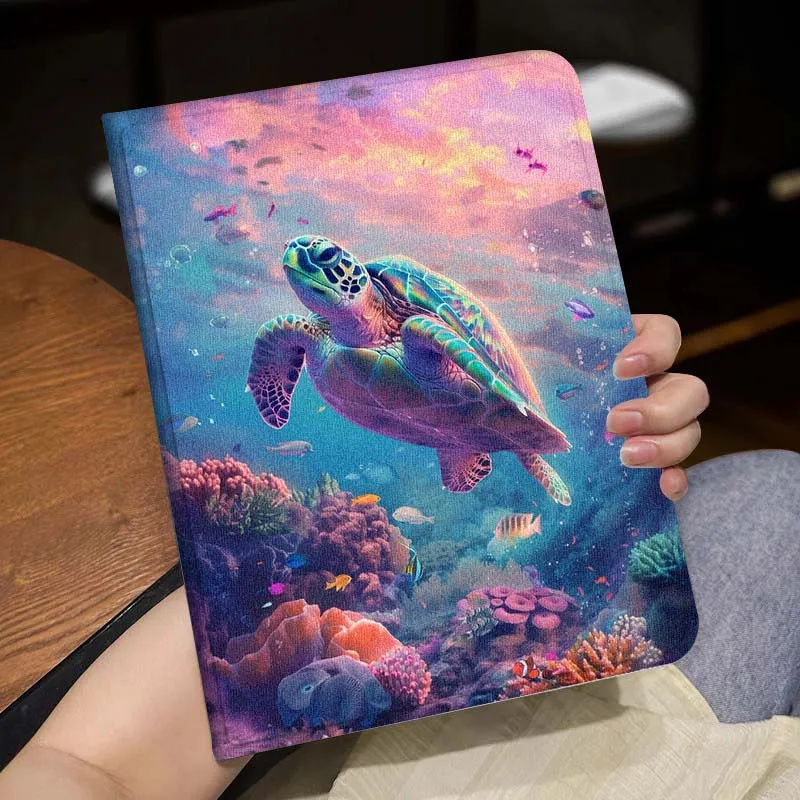 Beautiful Ocean Turtle Pattern For Huawei MediaPad MatePad Honor Pro V6 9 V8 X9 X 10 13.3 11 Inch Pen Tray Tablet Case Popular