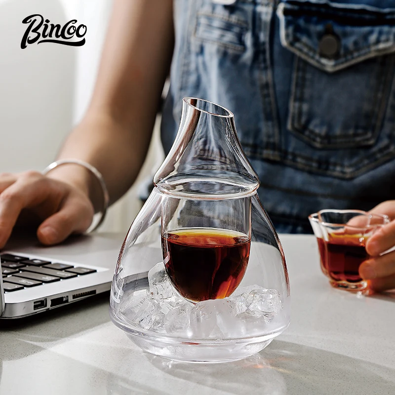 

Bincoo double-layer glass hand-brewed sharing pot set cold brew coffee pot cold brew pot ice drip pot ice American cup 180ml